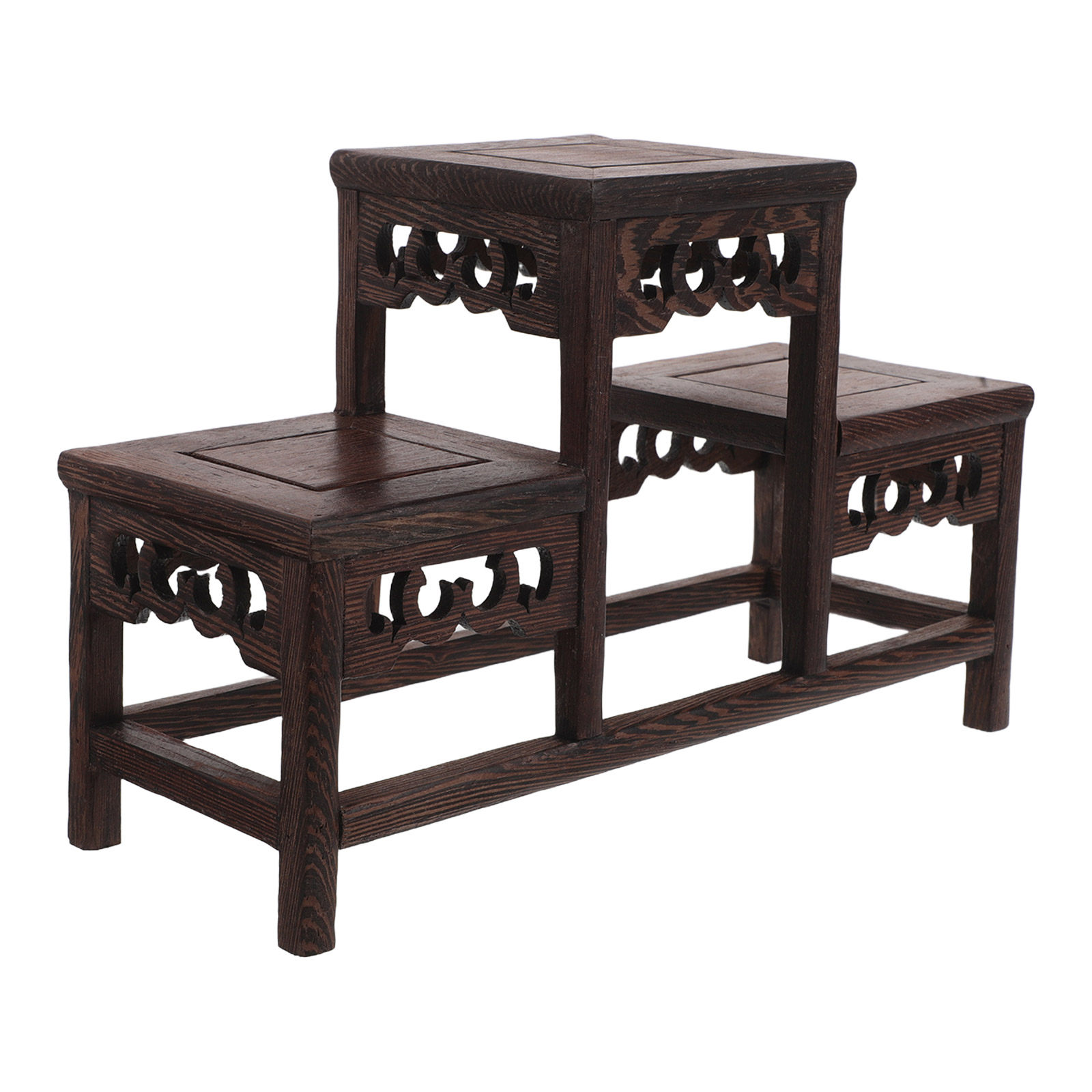 Vintage Items Collection - Natural Wood 3 Tier Display Shelf