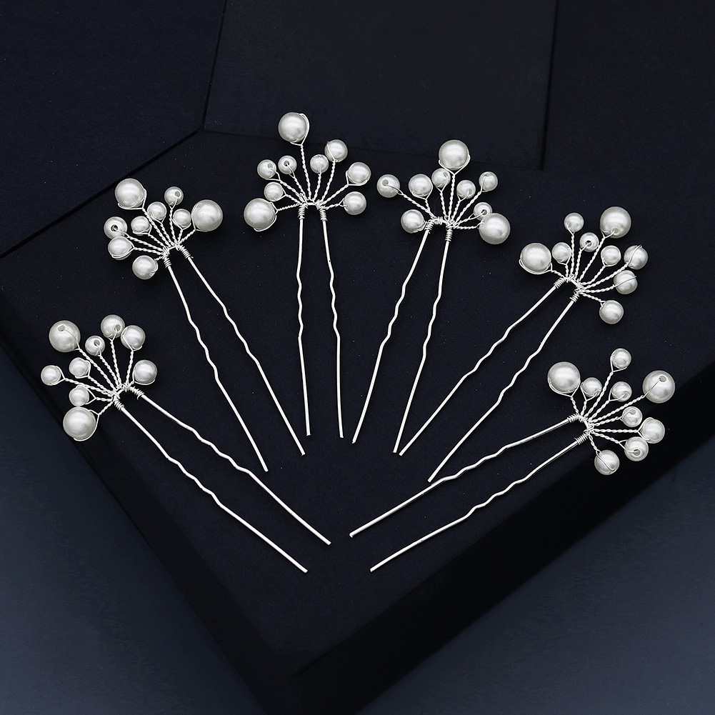 Vintage Collector - Vintage Pearl Flower Hairpin Set Elegant