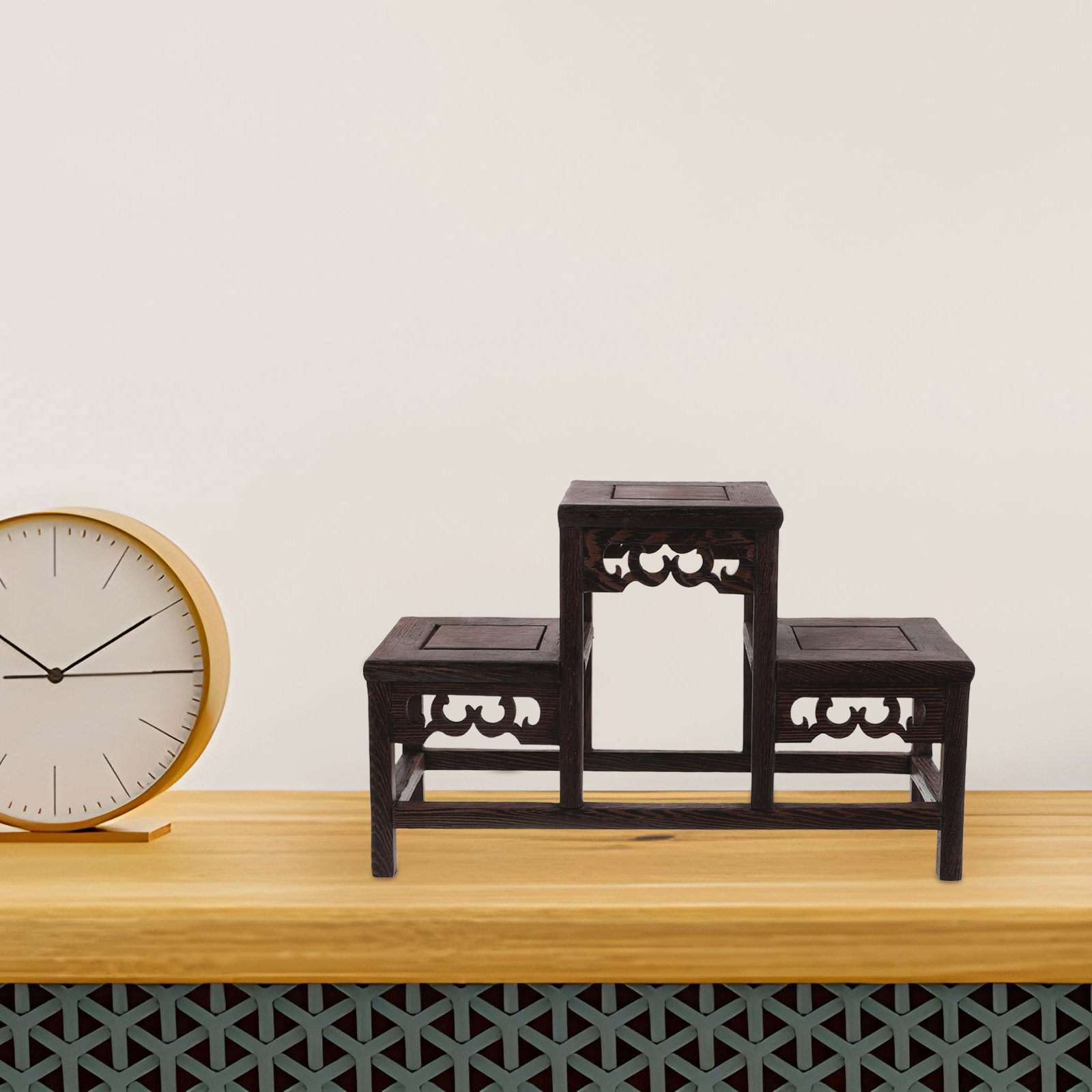 Natural Wood 3 Tier Display Sh - Vintage Items Collection 评论和价格