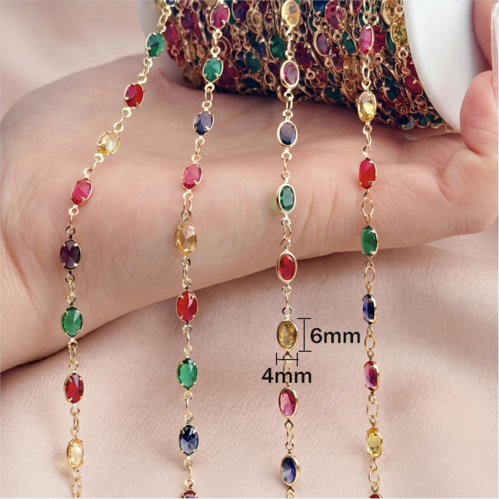 1meter Colorful Crystal Chain  - Vintage Collectible Item 评论和价格