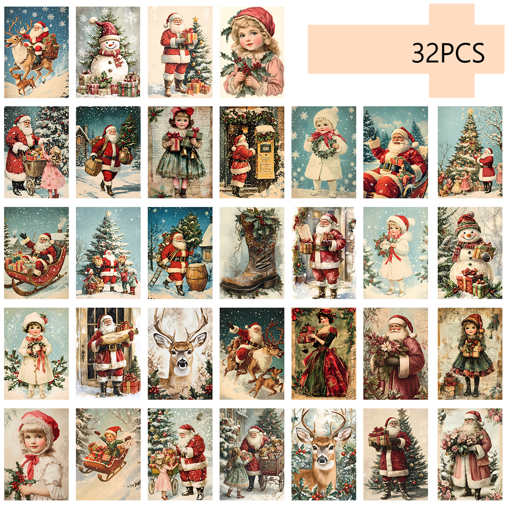 32pcs, vintage Christmas postc - Vintage Collectible Santa 评论和价格