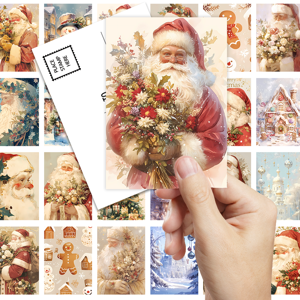 32pcs, vintage Christmas postc - Vintage Collectible Santa 评论和价格