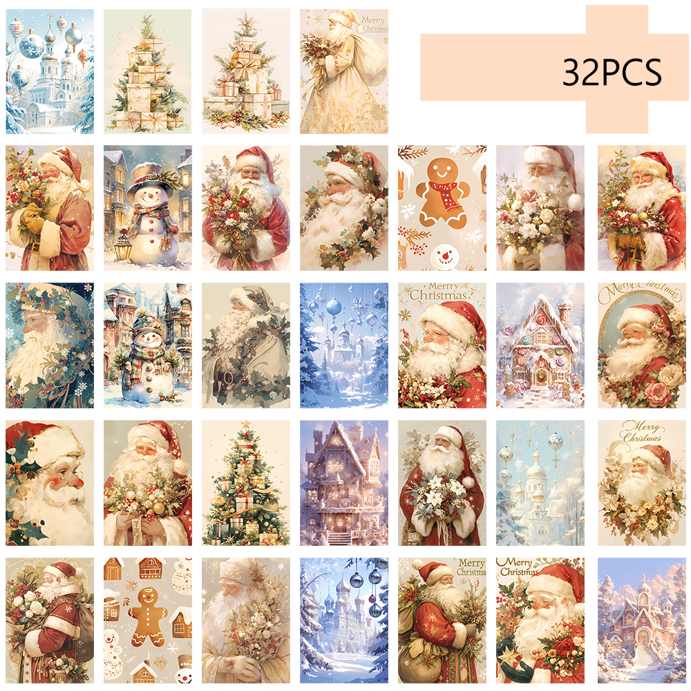 32pcs, vintage Christmas postc - Vintage Collectible Santa 评论和价格