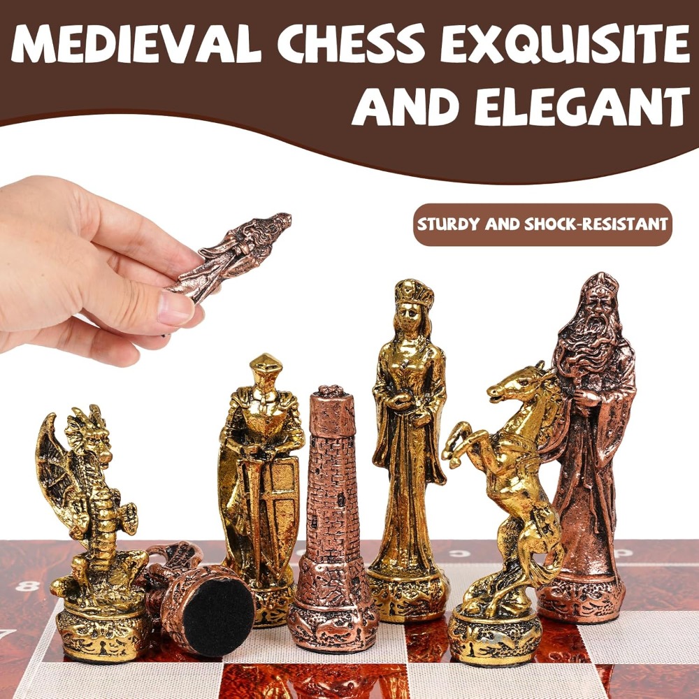 Vintage Metal Chess Set with 1 - Vintage Collectible Board Games 评论和价格