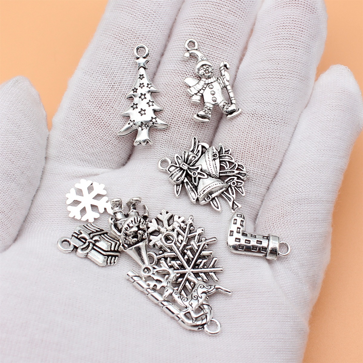 12pcs Antique Silver Color Chr - Vintage Collectible Santa 评论和价格