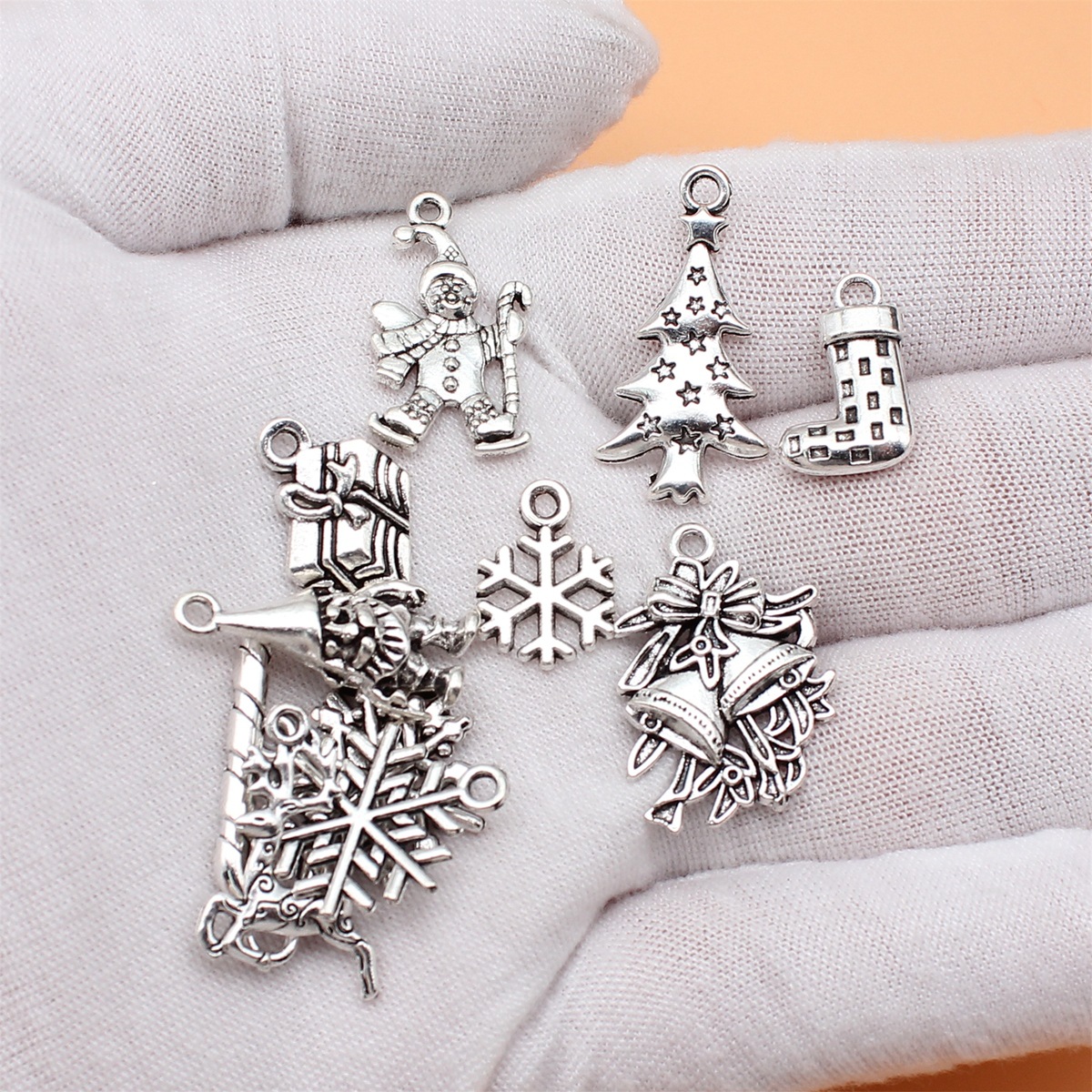12pcs Antique Silver Color Chr - Vintage Collectible Santa 评论和价格