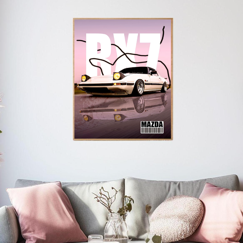 Retro Supercars Wall Art Canva - Vintage Collectible Magazines 评论和价格