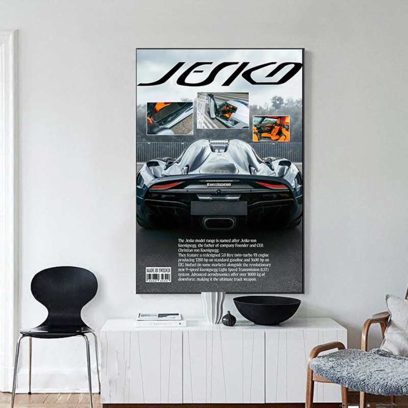 Retro Supercars Wall Art Canva - Vintage Collectible Magazines 评论和价格
