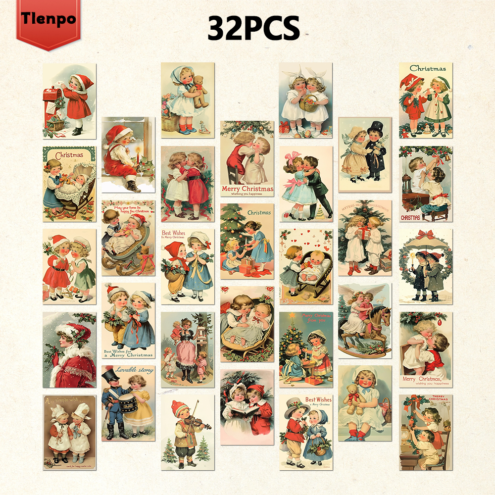 32pcs, vintage Christmas postc - Vintage Collectible Santa 评论和价格